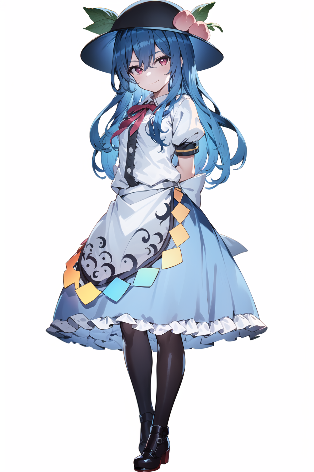 07362-467529107-1girl,hinanawi tenshi,touhou, full body, closed mouth, light smile, round pupils, white background,arms behind back,chibi,outlin.png